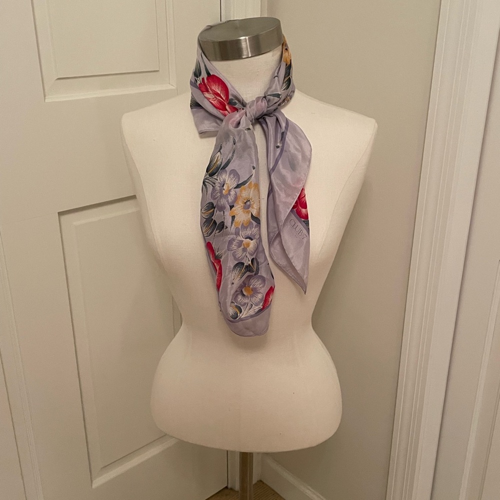 Vintage silk scarf, floral print